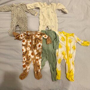 Pack of 5 Preemie Onesie Sleepers